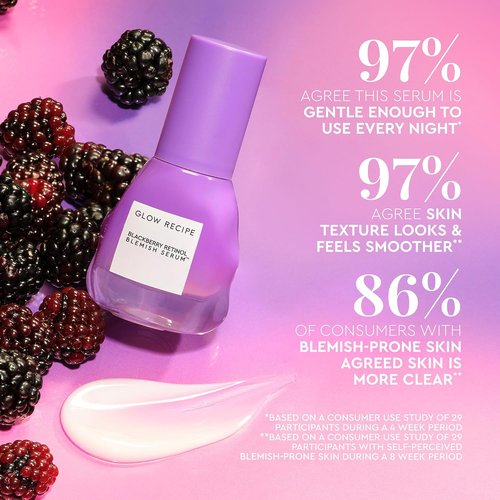 Glow Recipe Gentle Blackberry Retinol Serum - Korean Night Serum for Sensitive Skin | 30ml, Triple Retinoids & Glycerin