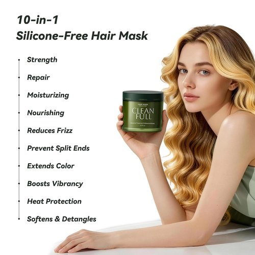 **Regine Switzerland Botanical Keratin Hair Mask - Deep Repair Treatment for Dry, Damaged Hair (10 fl oz) | Vegan, Silicone-Free, Lightweight Formula**