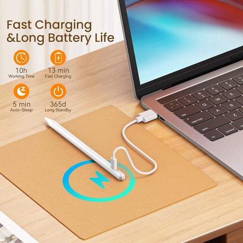 Hastraith Stylus Pen for iPad (2018-2026) - Fast 13-Minute Charge, Tilt Sensitivity & Palm Rejection | White
