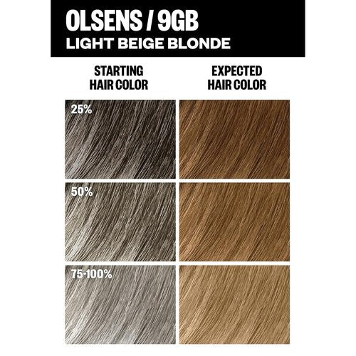 IGK Permanent Hair Dye Color Kit - 9GB Olsens Light Beige Blonde | 100% Gray Coverage, Strength & Shine, Ammonia-Free