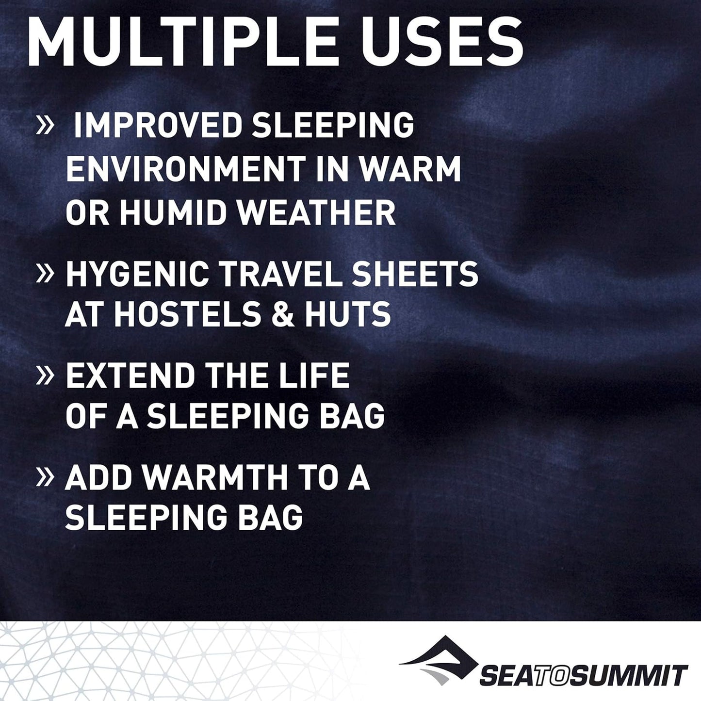 Sea to Summit Premium Silk Sleeping Bag Liner - Lightweight & Compact Travel Accessory