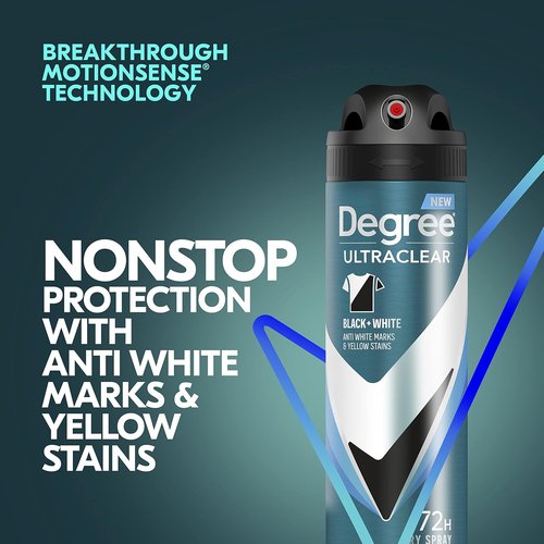 Degree Men Antiperspirant Spray - Black + White | 3 Count Instant Stain Protection, 3.8 oz