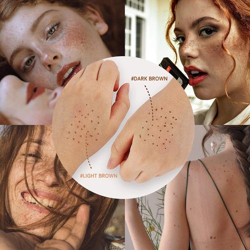 LOKFAR Freckle Pen Set - 2 Pcs Natural Lifelike Makeup Tool for Effortless Sunkissed Look | Dark Brown