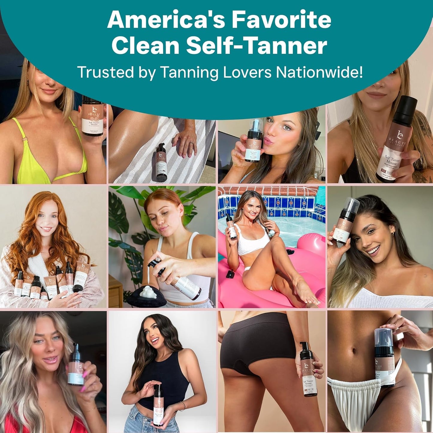 Skiennix Self Tanner Mousse Kit - USA Made, Natural & Organic Ingredients, Includes Kabuki Brush & Mitt