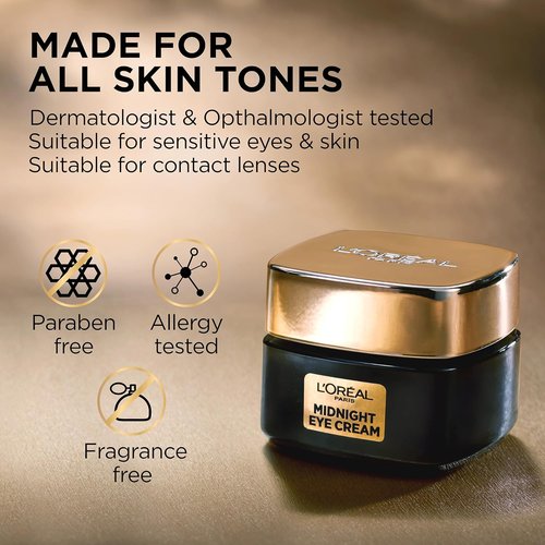 L'Oreal Paris Age Perfect Midnight Eye Cream - Antioxidant-Rich Treatment for 8 Signs of Aging | Night Cream Sample Included