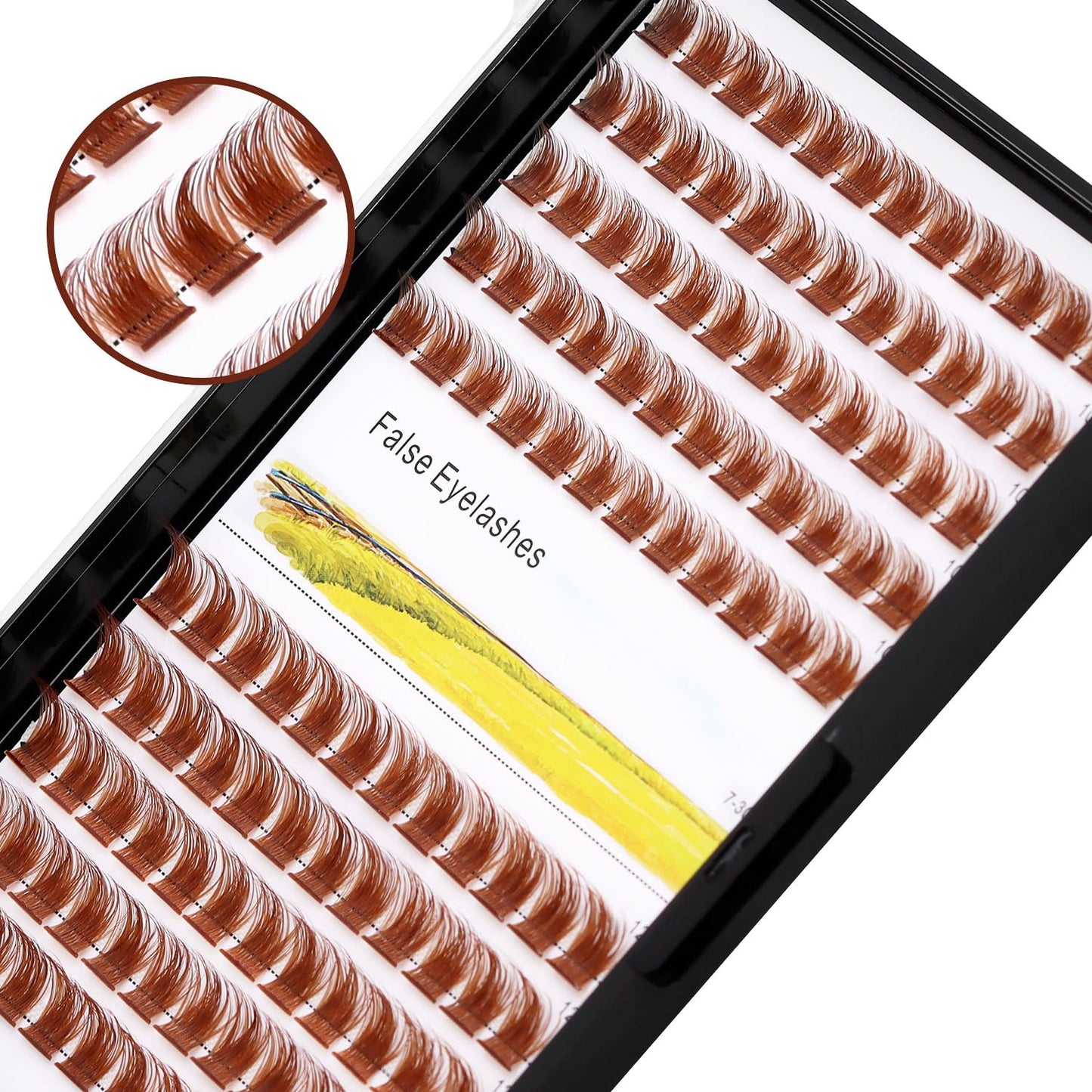 Bodermincer 120 Clusters D Curl Color Light Brown 10mm+12mm/12mm+14mm Mixed Wide Cluster False Eyelash Individual Cluster EyeLashes False Eyelashes Eyelash Extension (Light Brown 10+12mm Mixed)