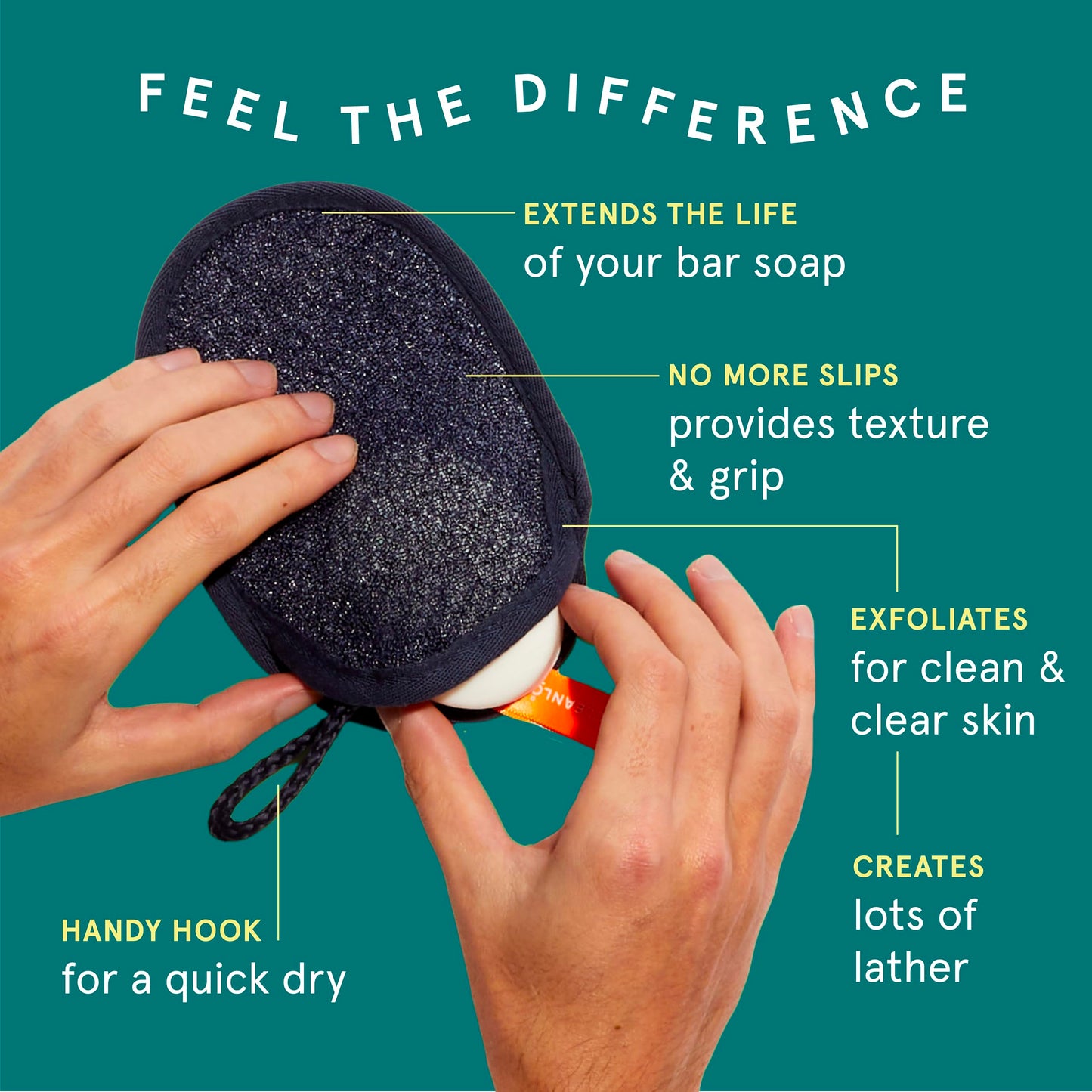 Cleanlogic Men Exfoliating Soap Saver, Sport Exfoliator Scrubber Pouch, Ideal for Post-Workout Cleanse, Daily Skincare Tool for Smooth Clean Skin, 3 Count Value Pack