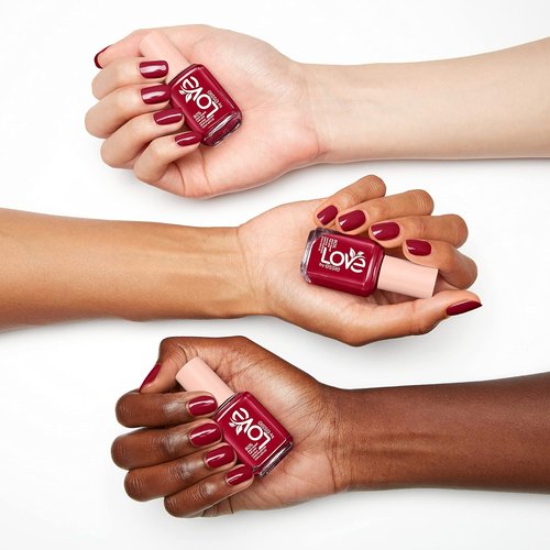 Essie LOVE Nail Polish - 80% Plant-Based, Vegan Formula in Wine Red | Salon-Quality 0.46 Fl Oz