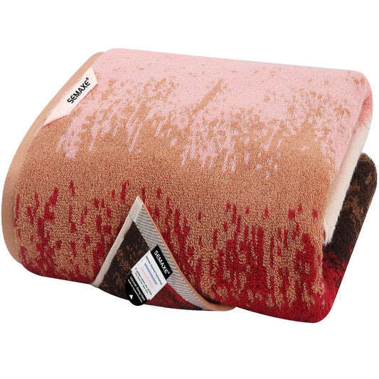 SEMAXE Luxury Bath Towel for Bathroom, 100% Cotton Towel with Hanging Loop and Smart Tag, Soft & Absorbent, Gift Box Packaging,1 Pc Colored Towel, 55" L x 27" W