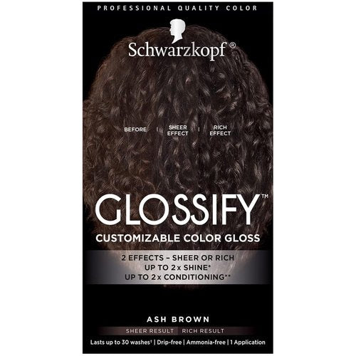 Schwarzkopf Glossify Color Gloss - Customizable Ash Brown Shade for Vibrant Hair Color