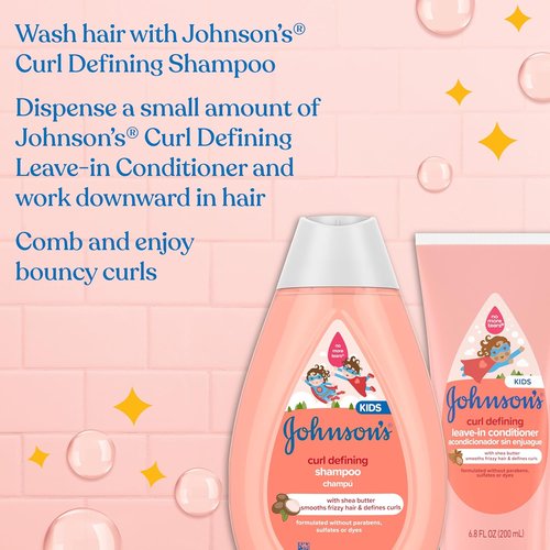 Johnson's Kids' Curl Defining Shampoo - Shea Butter Formula for Frizz Control & 24-Hour Curl Definition | 13.6 fl. oz
