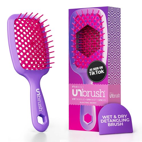 FHI Heat UNbrush Detangling Brush - Pain-Free Brushing for All Hair Types | Durable DuoFlex Bristles, Lightweight Design
