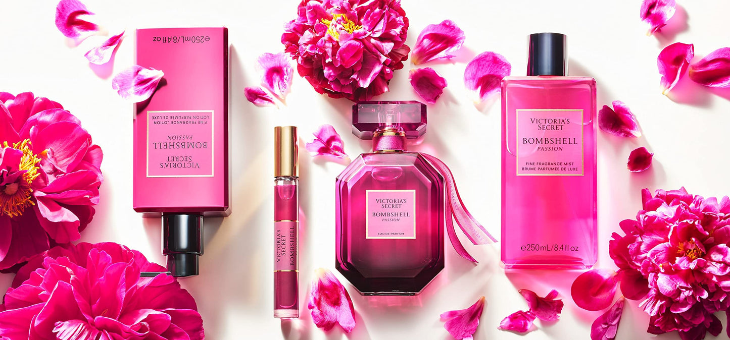 Victoria's Secret Bombshell Passion Fragrance Body Lotion, Notes of Sparkling Cassis, Queen Peony & Fuchsia Rose (8.4 oz)