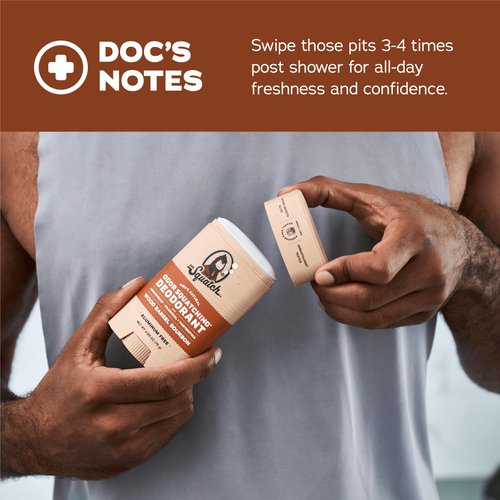 Dr. Squatch Natural Men’s Deodorant – Aluminum Free Natural Deodorant Men with Charcoal & Postbiotics for 72-Hour Odor Protection – Wood Barrel Bourbon, 2.65oz Stick (3-Pack)