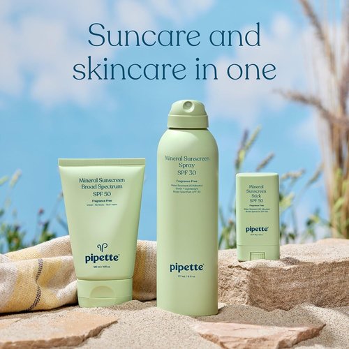 Pipette Baby Mineral Sunscreen Spray SPF 30 - Water-Resistant Non-Nano Zinc Oxide | Safe for Sensitive Skin, 6 oz
