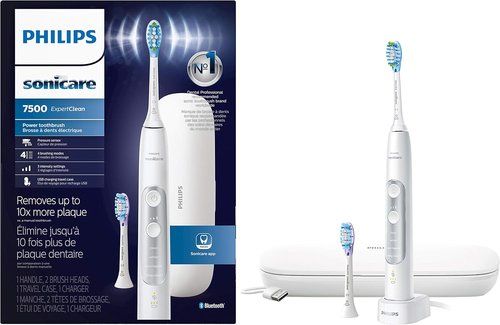 Philips Sonicare ExpertClean 7500 - Rechargeable Electric Toothbrush with Smart Sensor | White, HX9690/06