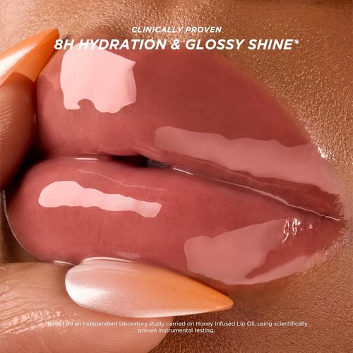 Gisou Honey Infused Lip Oil - Hydrating Glossy Formula with Mirsalehi Honey & Jojoba Oil | Bee-lini Peach, 0.27 Fl Oz