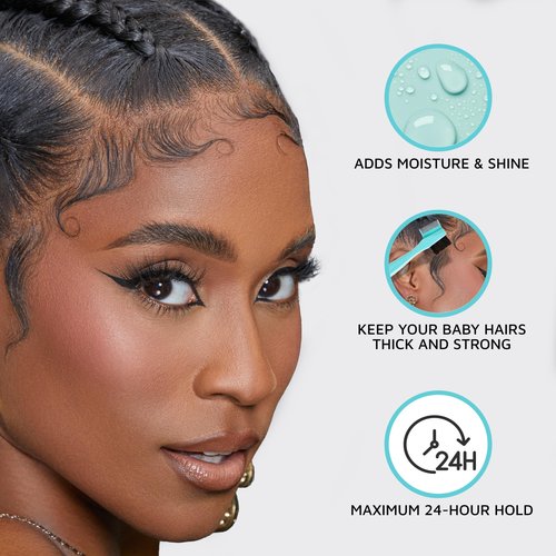 KISS COLORS & CARE Maximum Hold Edge Fixer, Non-Greasy Gel Formula Infused With Biotin B7, 24 Hour Hold, ‘Sweet Peach’ Scented, 3.38 Fl. Oz. (100 ml)