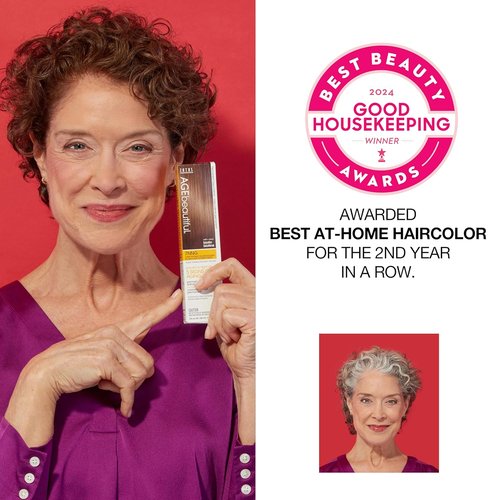AGE Beautiful Permanent Hair Color Dye - 100% Gray Coverage | Anti-Aging Formula with Biotin for Thicker, Healthier Hair
