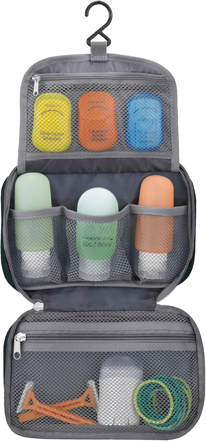 Travelon Compact Hanging Toiletry Kit - Organized Travel Storage Solution | Durable & Lightweight Design