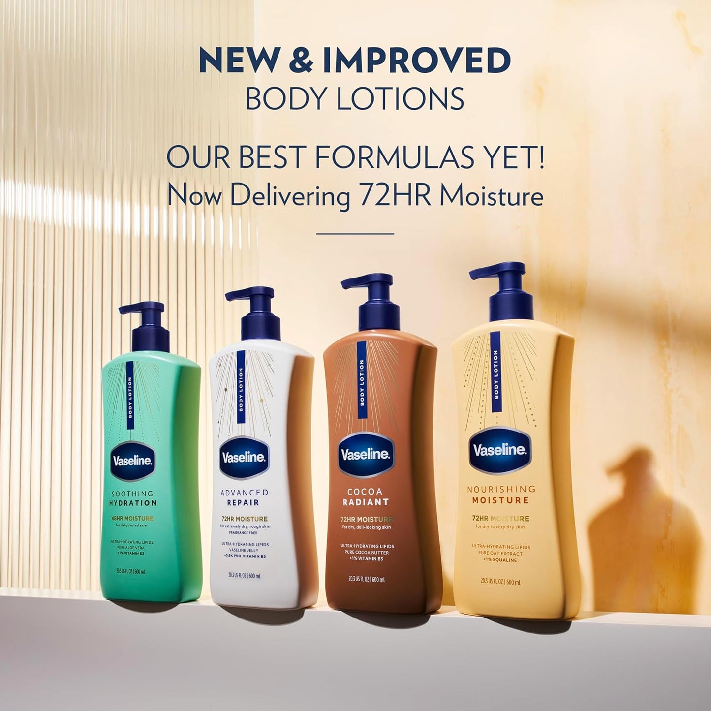 Vaseline Intensive Care Body Lotion - Ultra-Hydrating Formula with Aloe Vera | 20.3 oz, Pack of 3