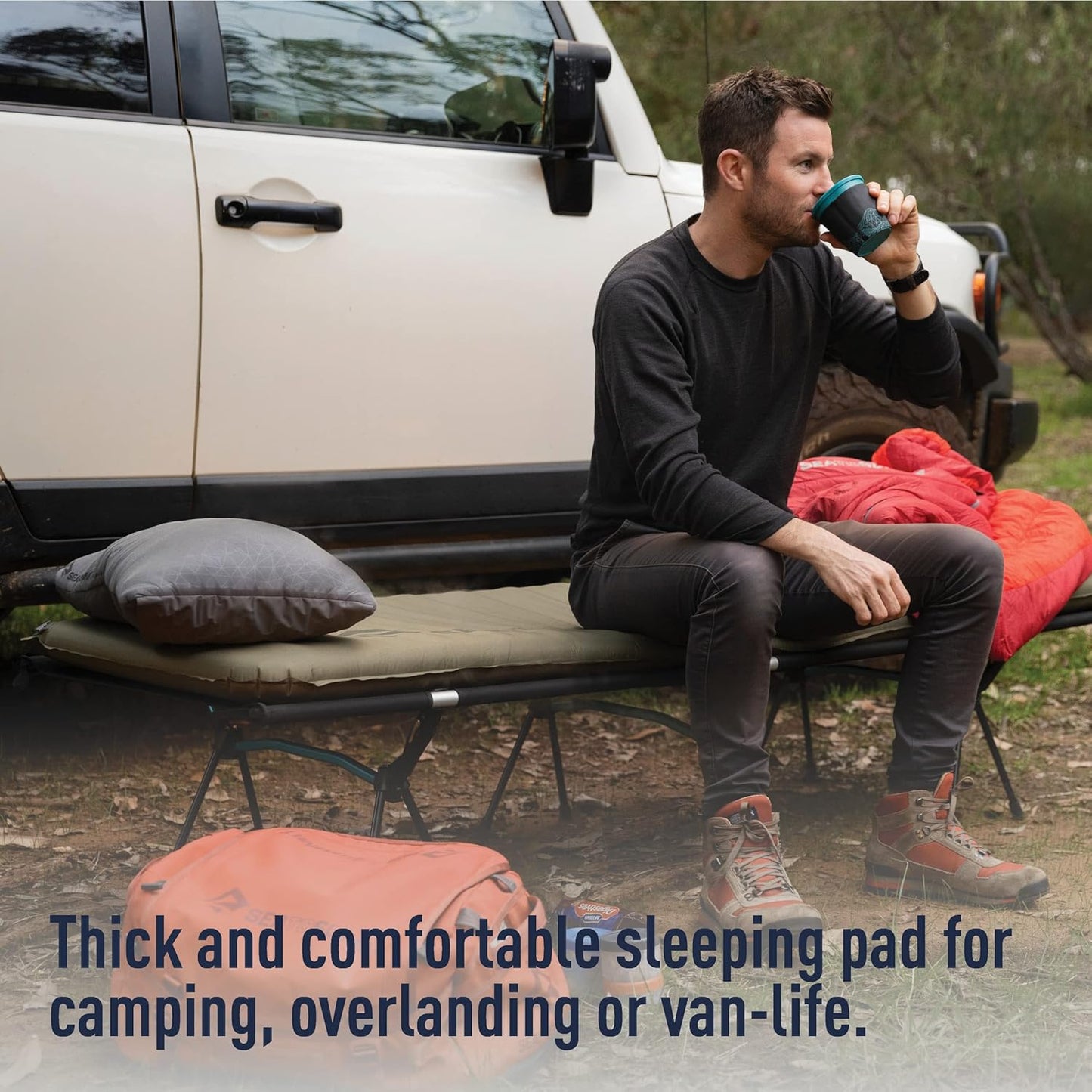 Sea to Summit Camp Plus Self-Inflating Sleeping Mat - Tapered Foam Design, Regular Size (72 x 20 x 3 inches)
