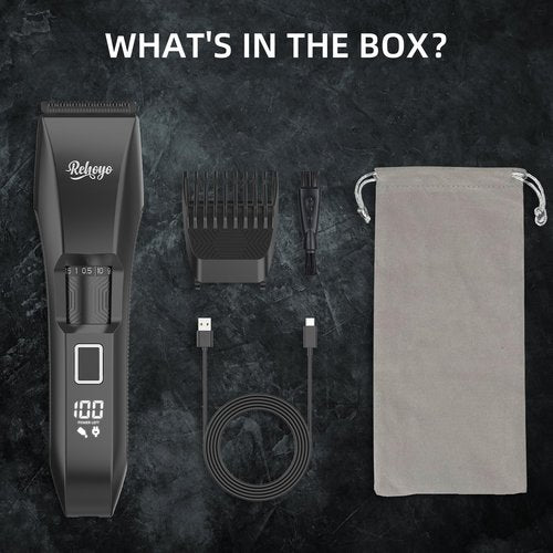 REHOYO Beard Trimmer for Men Adjustable: Professional Cordless Trimmer with 20-Length Dial – Waterproof Hair Clippers w/Stainless Steel Blades for Beard, Mustache & Face Grooming