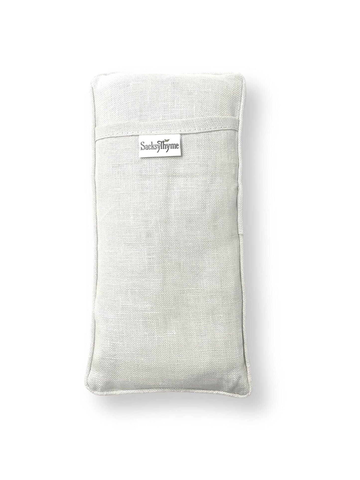 Sacksy Thyme Organic Linen Eye Pillow - Specially Designed for Relaxation, Yoga, Stress Relief - Microwavable Heating Pad & Cool Compress - Made in USA - Gifts for Meditation - (Unscented)