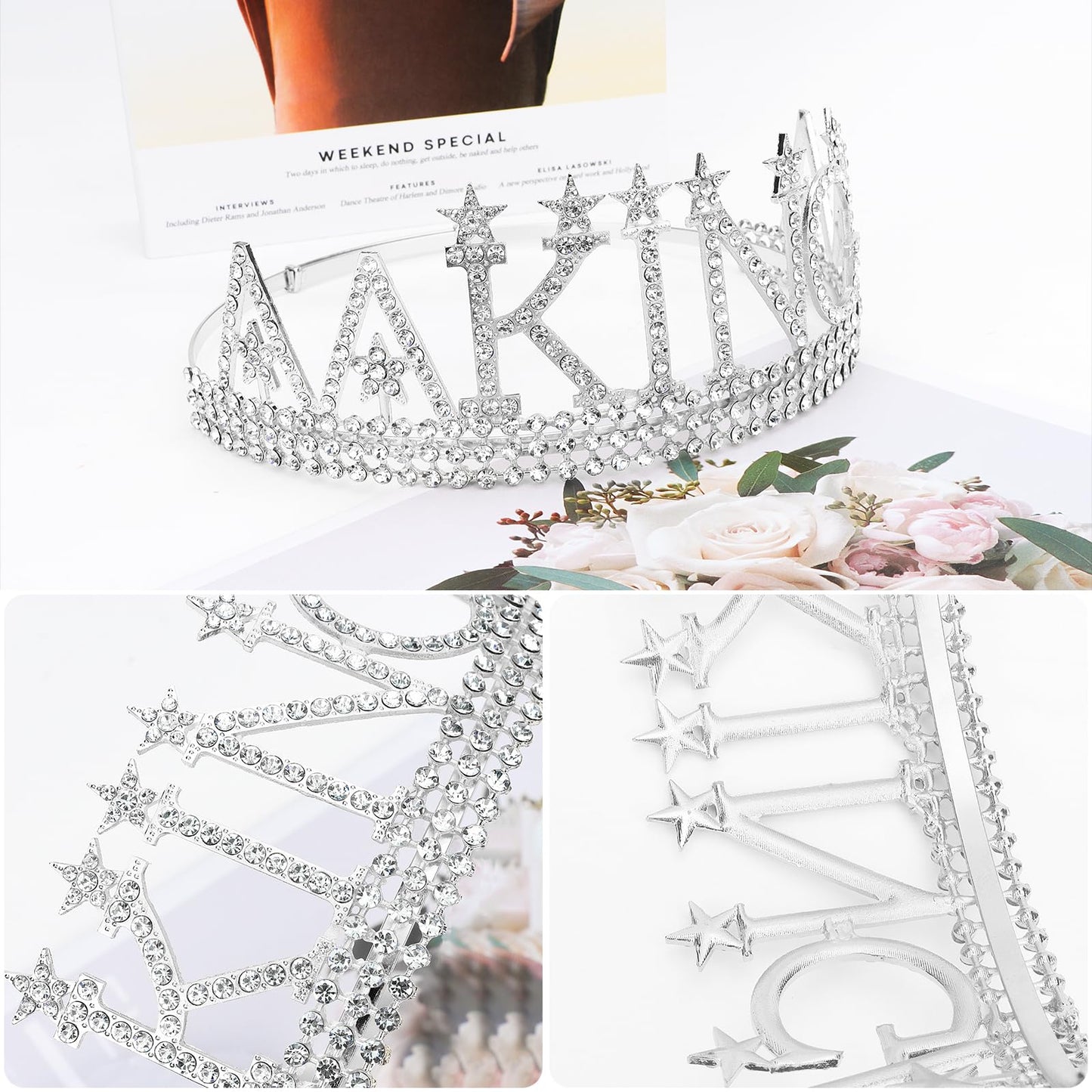 Amairver Birthday King Crown and Sash for Men Birthday Decorations Silver King Crown King Tiaras for Birthday Party Men’s Decoration for Birthday Party Anniversary and Photography Birthday Accessories