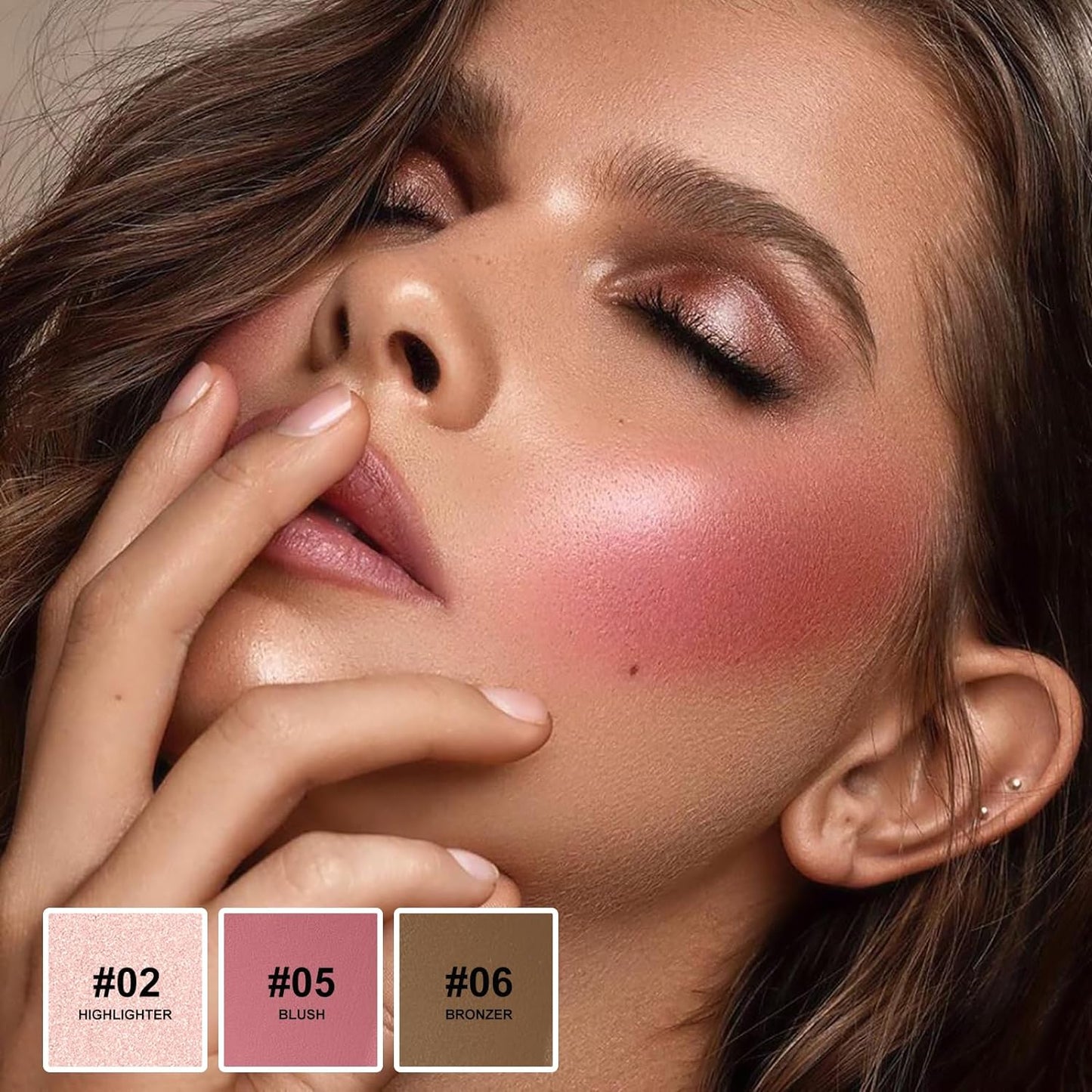 Lezero 3Pcs Contour Stick Makeup Kit, Shades with Highlighter, Blush and Bronzer Stick for Sculpt the Face and All Skin Type, Long Lasting, Smooth, Dewy & Matte Finish, LIGHT