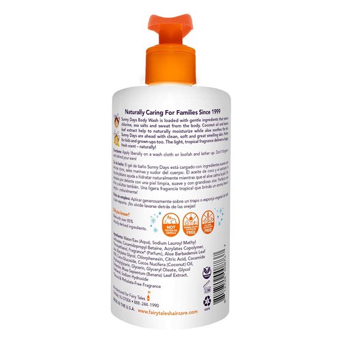 Fairy Tales Sunny Days Body Wash - Chlorine & Sunscreen Removal for Swimmers | Gentle Formula - 16oz