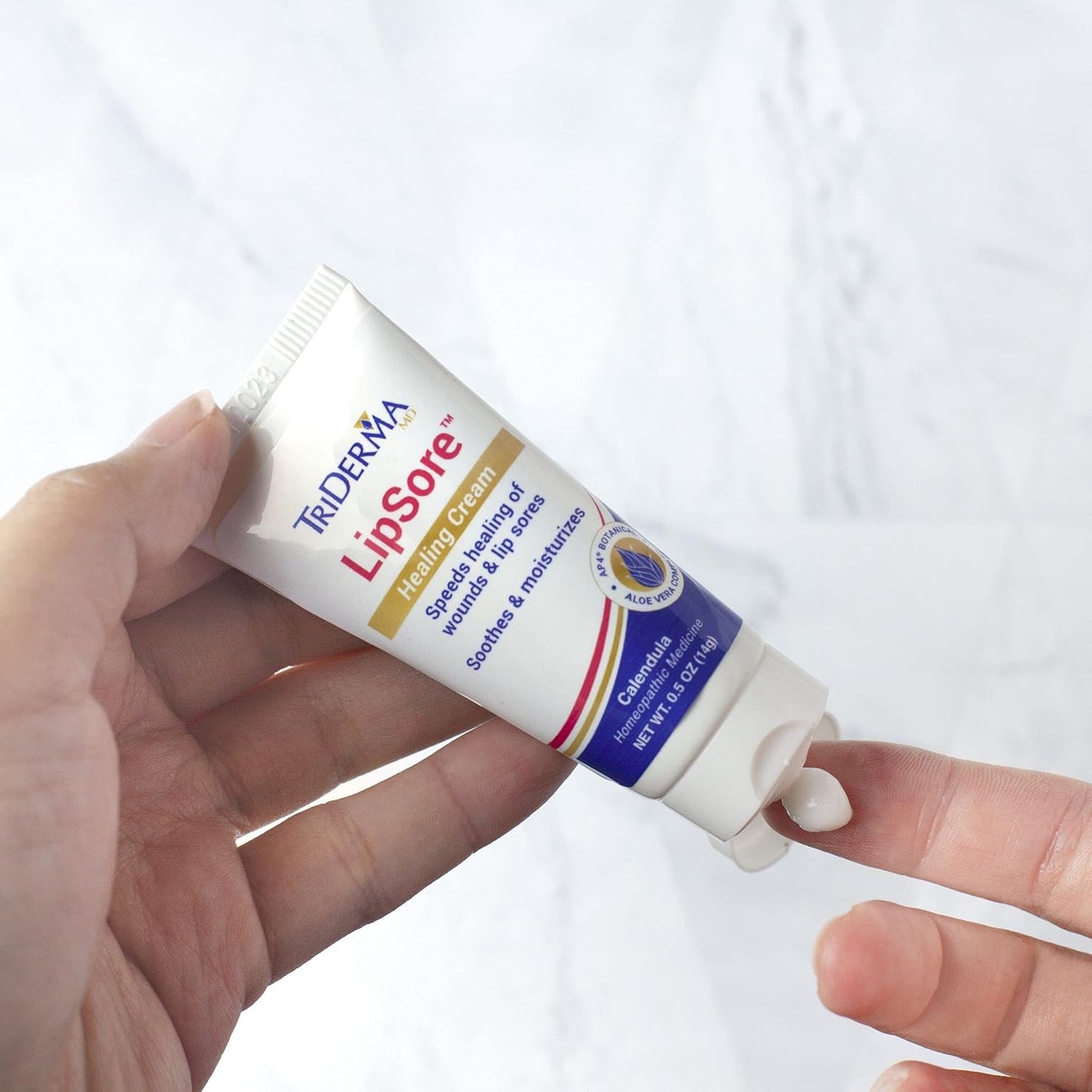 TriDerma LipSore Healing Cream - Calendula & AP4 Aloe Vera Gel for Soothing Relief | 0.5 oz