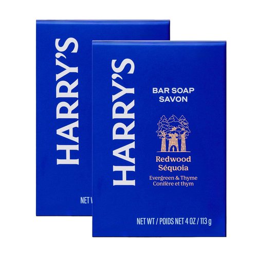 Harry's Bar Soap for Men - Redwood Scent, 4 oz Body Soap Bars | 2 Pack for Fresh Clean