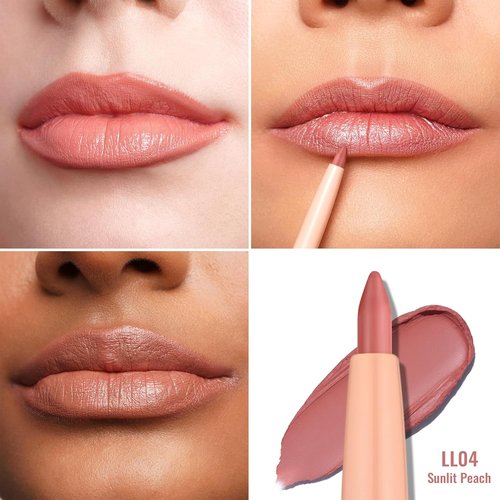 Oulac Waterproof Lipliner Pencil - Smooth, Creamy Formula for Precision Application | Vegan & Cruelty-Free, LL04 Sunlit Peach