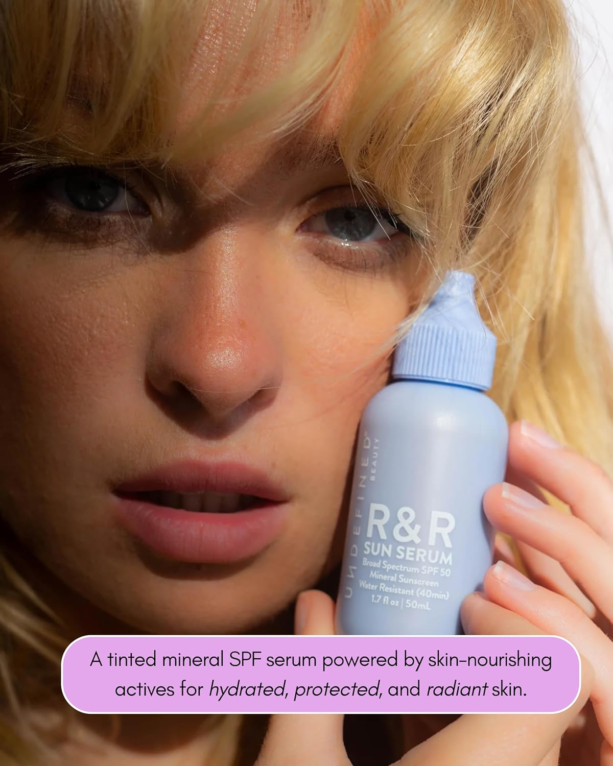 Undefined R&R Sun Serum SPF 50 - Mineral Sunscreen with Niacinamide & Blue Light Defense (Light Tint)