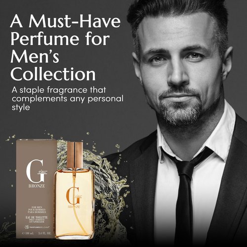 PB ParfumsBelcam G eàu Bronze Eau de Toilette Spray Perfume for Men – 3.4 Fl Oz Affordable Long Lasting Cologne, Aquatic Woody Fragrance with Citrus, Lavender, Rosemary & Patchouli for All Day Use