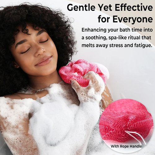 African Net Sponge - Authentic Exfoliating Body Scrubber | 2-Piece Bath Sponge Set for Skin Care