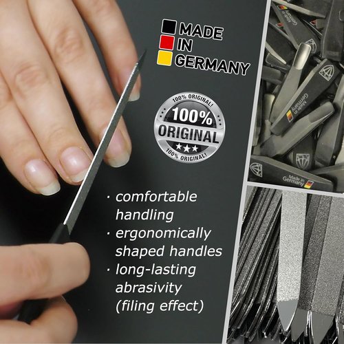 3 Swords Germany - Sapphire Metal Nail File Set | 2-Piece with 3-Way Nail Buffer for Perfect Nail Care
