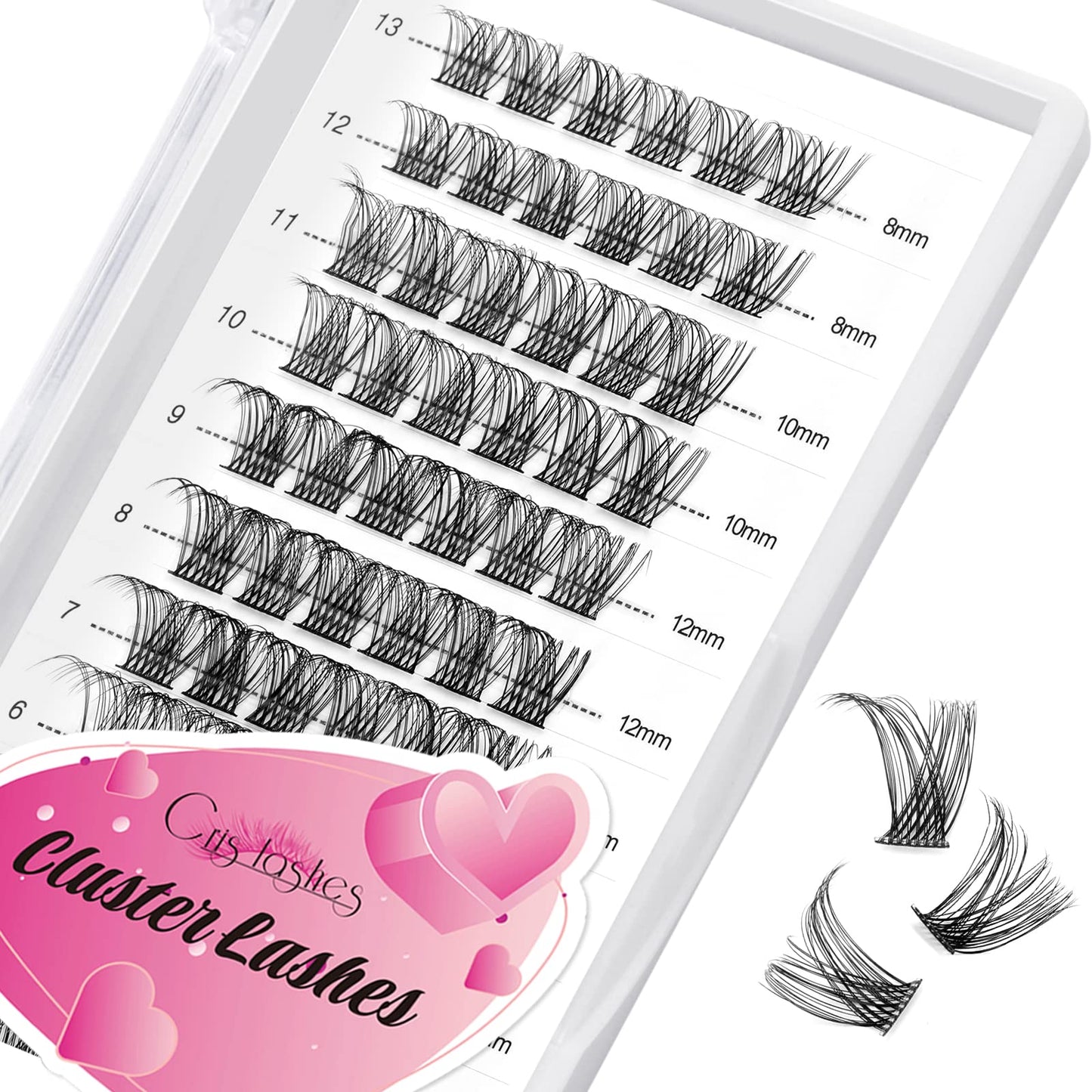 DIY Eyelash Extensions, Crislashes Lash Clusters 13 Rows, Resuable Cluster Lashes, Soft Individual Cluster Lashes, 78 PCS Cluster Eyelash Extensions at Home (F09 Mix 8-16mm)