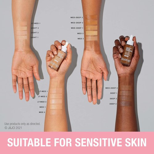 Neutrogena Healthy Skin Serum Foundation - Pro-Vitamin B5, Color Correcting, Buildable Coverage, Light 01, 1 oz