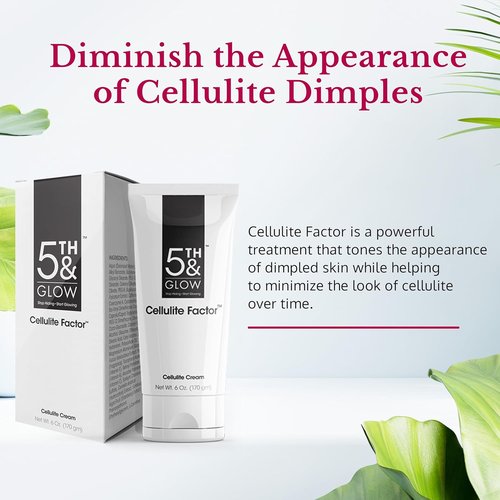 5th & Glow Cellulite Factor - Skin Tightening Cream for Body & Thighs - Firming Anti-Cellulite Lotion, 6 oz