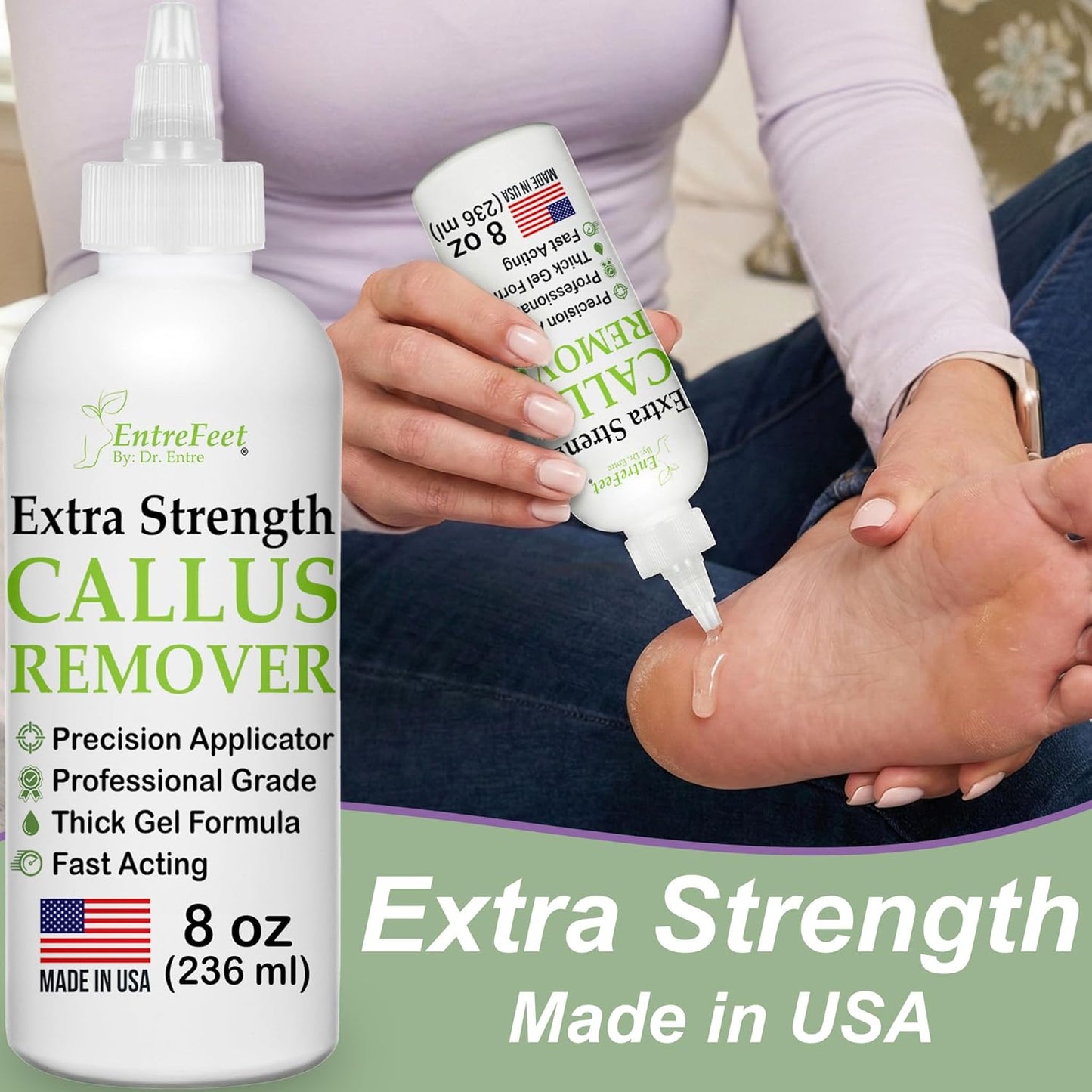 Skiennix Callus Remover Gel - Extra Strength 8 oz Foot Care with Double-Sided File & Spa Kit