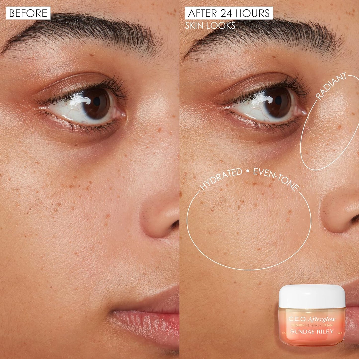 Sunday Riley C.E.O. Afterglow Vitamin C Cream - Brightening Face Moisturizer for Radiant Skin