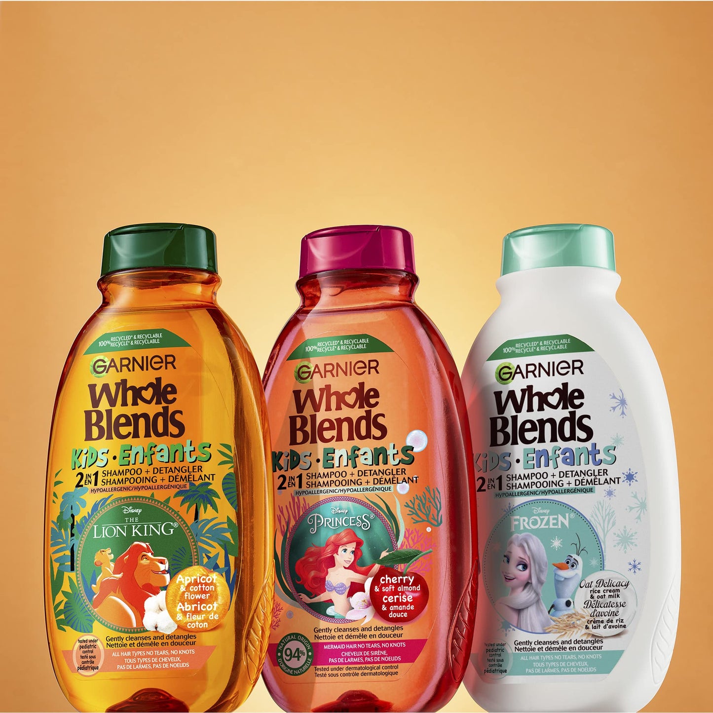 Garnier Whole Blends Kids 2-in1 Shampoo, Apricot and Cotton Flower 250 mL