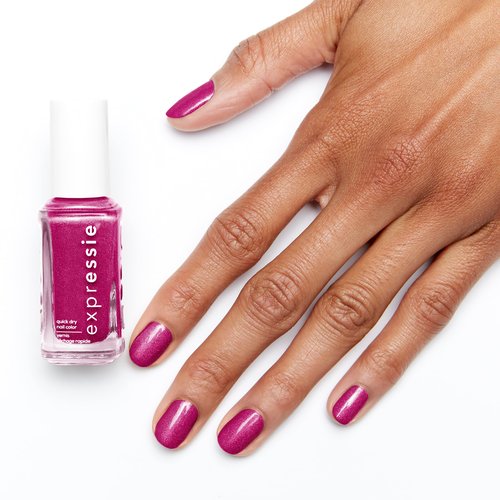 essie Expressie Nail Polish, Quick-Dry Deep Fuchsia Pink Nail Polish, Vegan, Don't Glitch Get Better, 0.33 fl oz