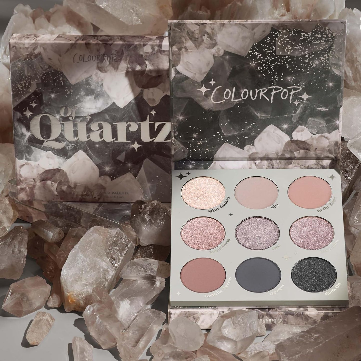 ColourPop Of Quartz Eyeshadow Palette - High-Pigment Neutral Taupe Shades with Metallic & Matte Finishes (0.3 oz)