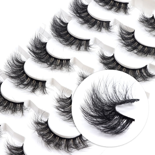 3D Faux Mink Lashes Fluffy 100% Handmade fluffy false eyalshes Reusable Lashes 7 Pairs Serendipity Life P5, 1.0 Count