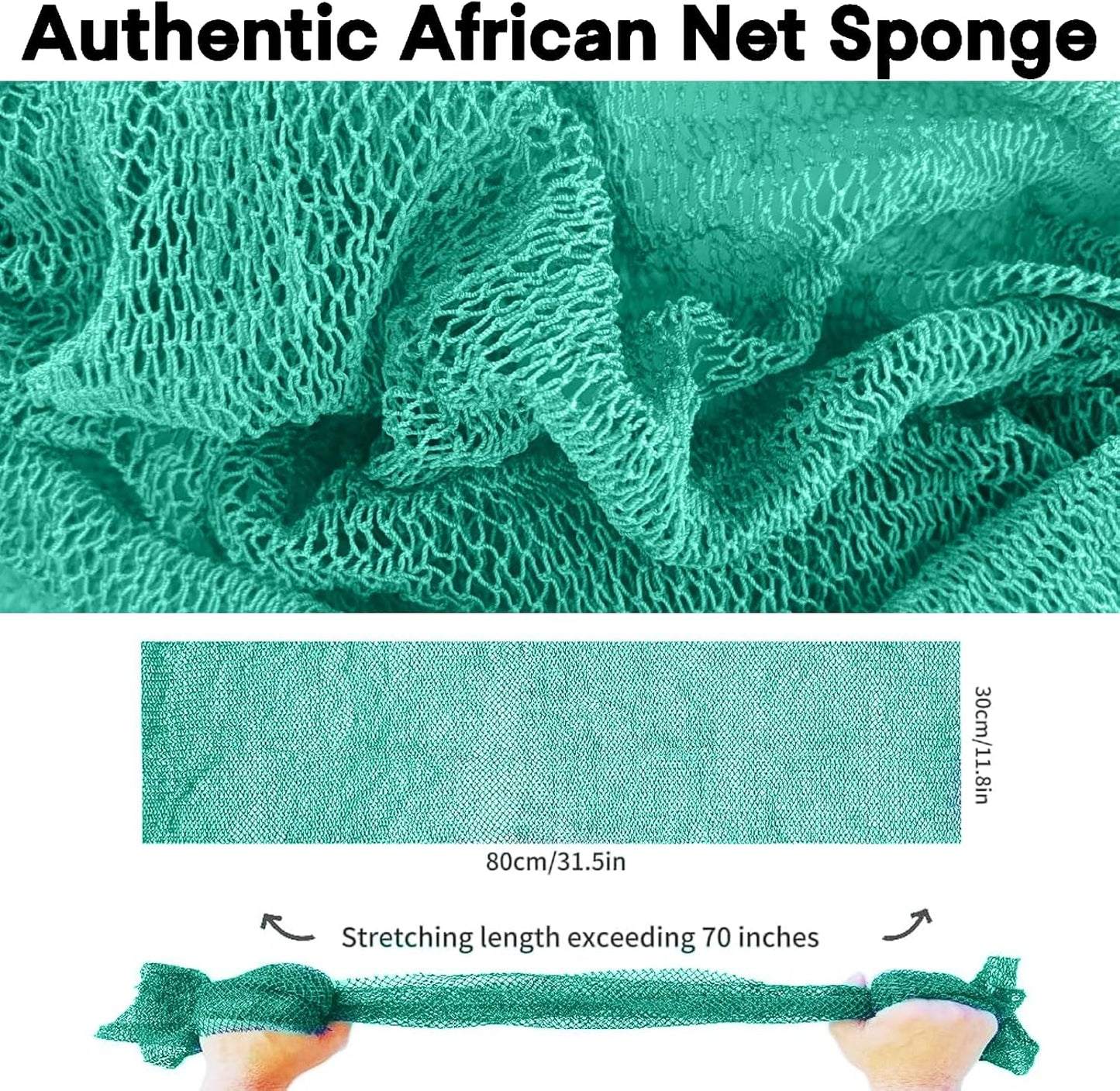 SPMKTBOZAI African Net Sponge - Authentic Exfoliating Bath Scrubber | Mint Green Body Exfoliator