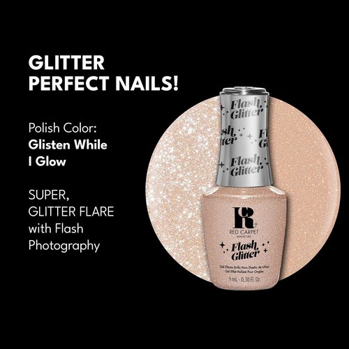 Red Carpet Manicure Flash Glitter Gel - Sparkling Nail Polish for Stunning Manicures | 0.5 oz