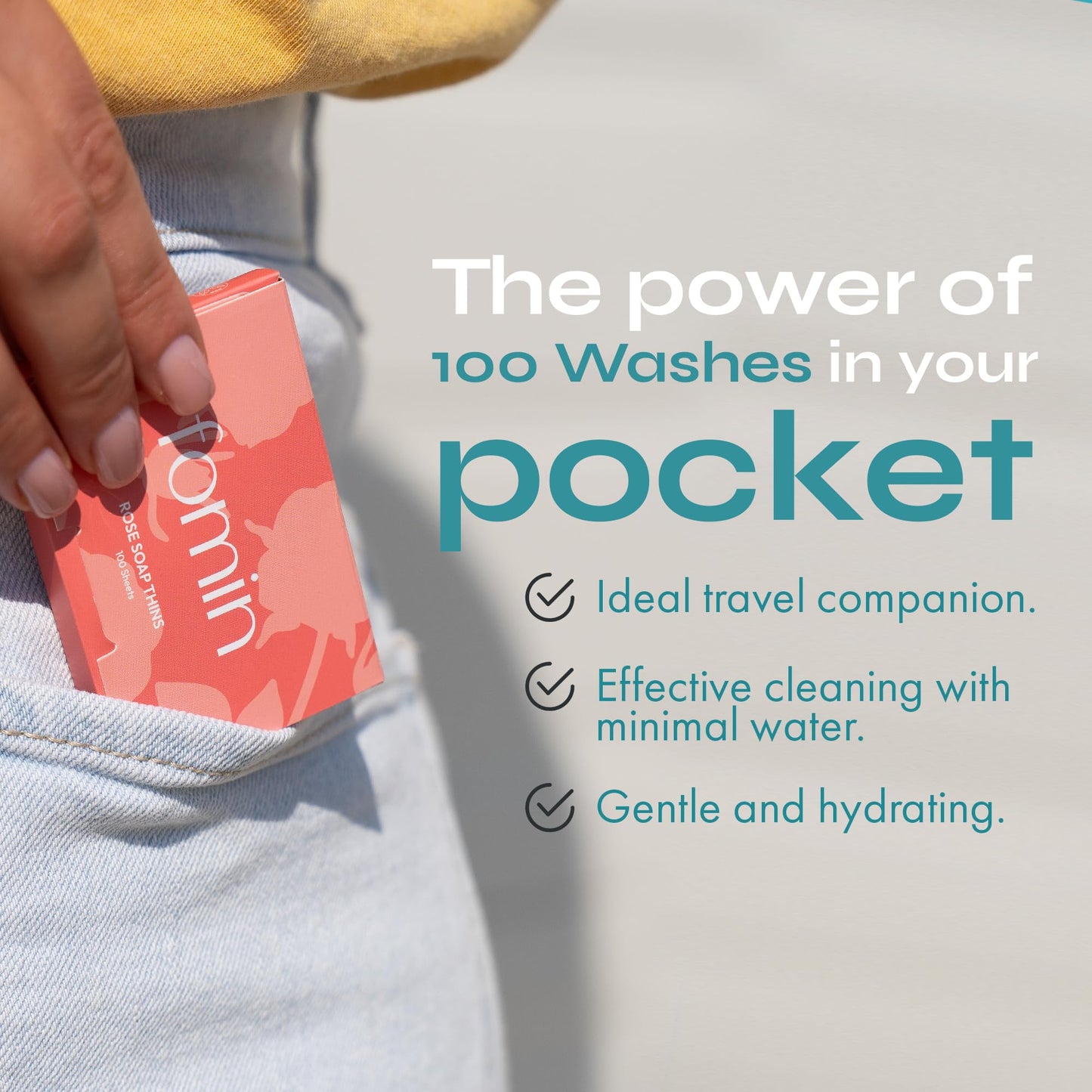 FOMIN - Paper Soap Sheets for Hand Washing - (100 Sheets) Orange Portable Travel Soap Sheets, Dissolvable Camping Mini Soap, Portable Hand Soap sheet